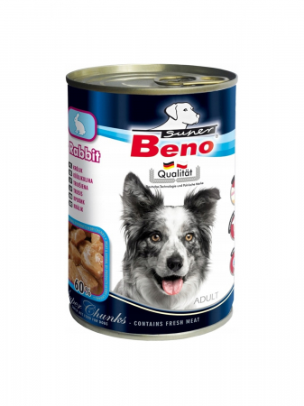 Hrana umeda - Conserva cu bucati de iepure pentru caini, Super Beno