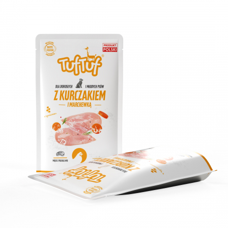 Hrana umeda - Tuf Tuf, Hrana umeda pentru caini, pui cu morcov, 300g