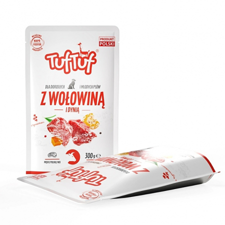 Hrana umeda - Tuf Tuf, Hrana umeda pentru caini, vita cu dovleac, 300g