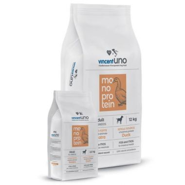 Hrana uscata - Vincent Uno Monoprotein Grain Free Duck Hrana uscata pentru caini - Rata, 12kg