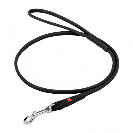 Produse pentru caini - Waudog Soft, Lesa caini, din piele, cusuta manual, S, neagra
