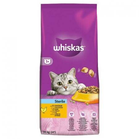 Hrana uscata - Whiskas Sterile, hrana uscata cu pui, pisici sterilizate