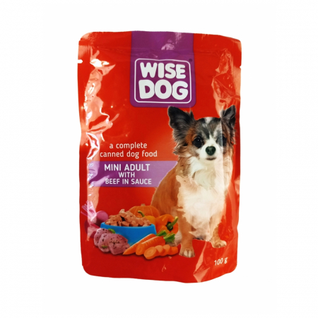 Hrana umeda - Wise Dog, hrana umeda pentru caini, cu vita