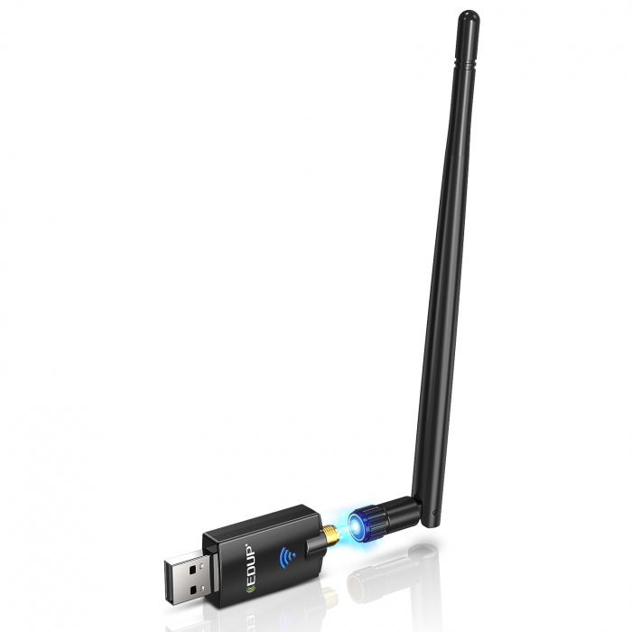 Adaptor dual USB EDUP, WiFi 6 si Bluetooth 5.3, Compatibil cu Windows 10/11, Bandă duală 2.4G/5Ghz, IEEE 802.11ax/900Mbps, Antenă de 5dBi [4]