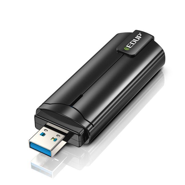 Adaptor USB WiFi 6 EDUP , AX1800 Mbps , USB 3.0 , Dual Band 5Ghz  2,4Ghz , OFDMA , MU-MIMO , Negru