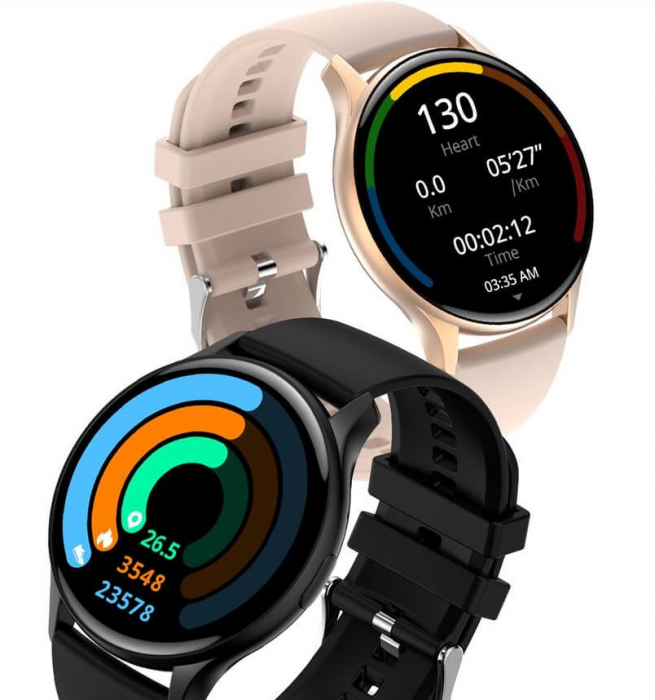 Ceas smartwatch Valdus, model HK 89, AMOLED, 46 mm, NFC, apel BT, monitorizare somn, activitati sportive, asistent vocal, roz [3]