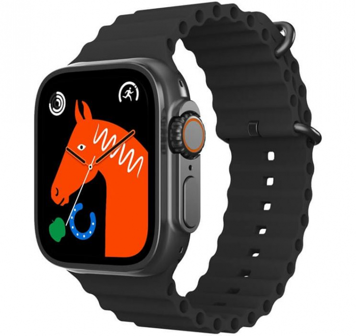 Ceas smartwatch Valdus, model HW8 Ultra Max, 2.05 inch, E-wallet, Apel vocal Bluetooth, Meniu in limba romana, Notificari Apeluri Sms Social Media, Monitorizare activitati fizice, somn, ritm cardiac,