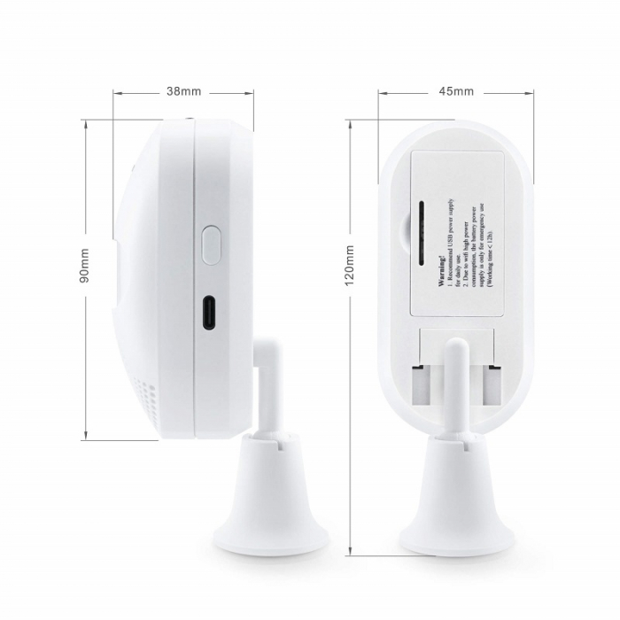 Detector de miscare PIR inteligent FRAMMINO®, Wireless, Tuya Smart App, cu alarma acustica si luminoasa [5]