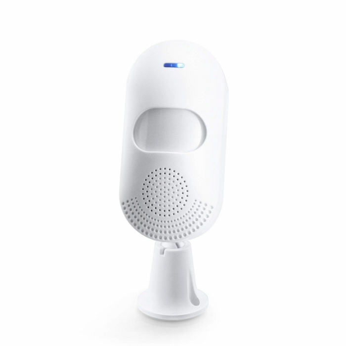 Detector de miscare PIR inteligent, Wireless, PST-CT20W, Tuya Smart, cu alarma acustica si luminoasa, Alb
