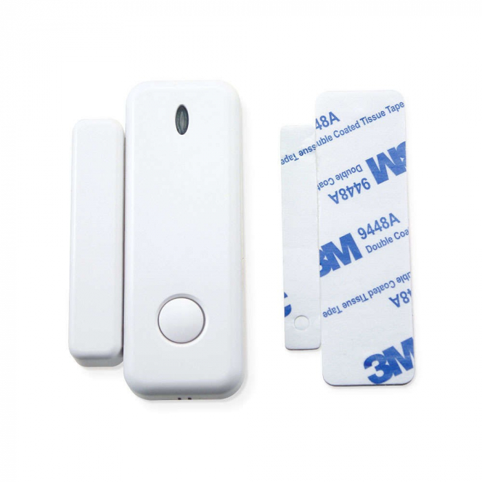 Senzor de usa/fereastra PST, wireless, frecventa 433Mhz, functioneaza integrat cu un Hub/Sirena Tuya Smart/SmartLife, cod de invatare 1527, alb [2]