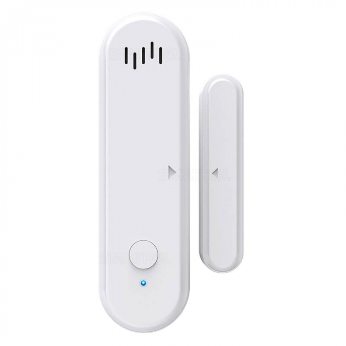 Senzor magnetic Wireless de usa fereastra SMART, alarma acustica, alarma notificari pe telefon, compatibil Tuya Smart   SmartLife, alb