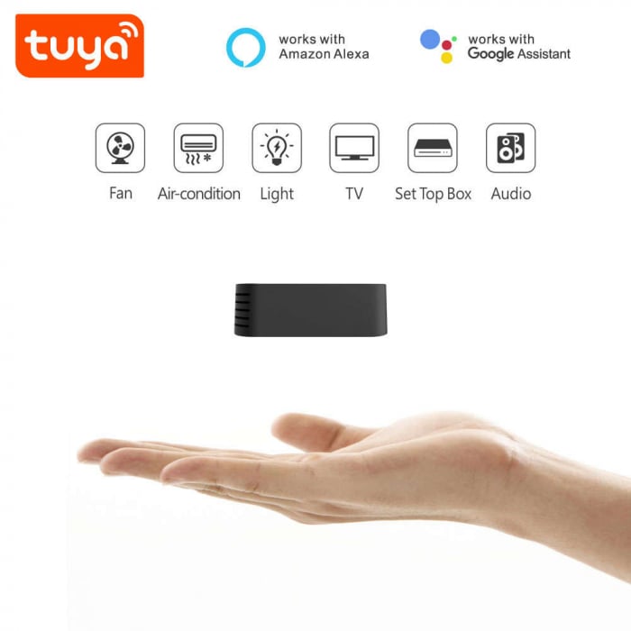 Telecomanda universala inteligenta FRAMMINO®, WiFi + IR + RF, Tuya Smart /Smart Life App, compatibil Alexa si Google Assistant, IFTTT, neagra [3]