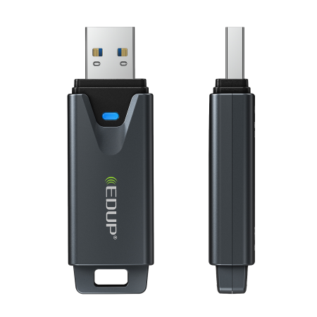 Adaptoare Wi-Fi, Bluetooth - Adaptor USB Wi-Fi 6 EDUP, Tri Band 2.4/5GHz/6GHz, USB 3.0, AX3000, OFDMA, MU-MIMO