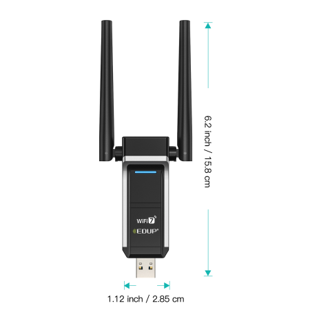 Adaptor USB WI-FI 7 EDUP, BE6500 Mbps, OFDBA, MU-MIMO, compatibil Win 10/11 [4]