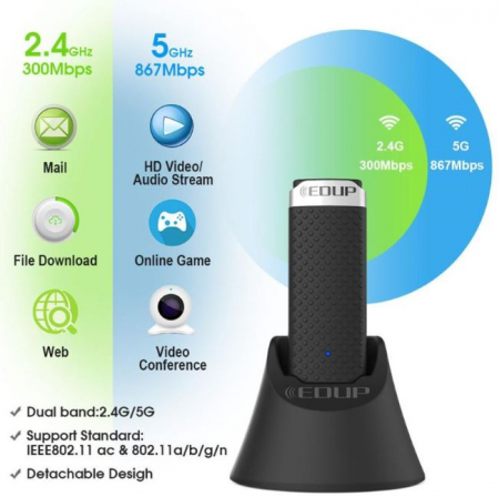 Adaptor USB 3.0 Wi-Fi AC 1200Mbps [4]
