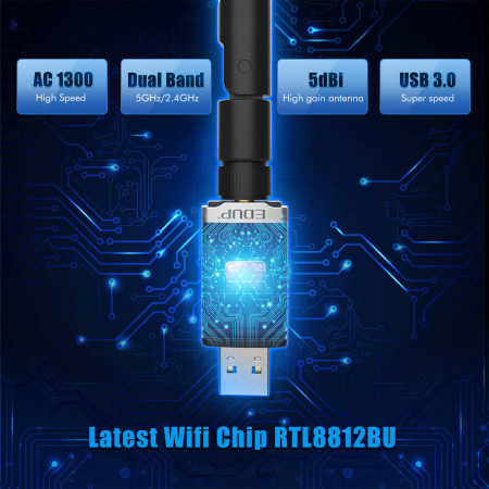Adaptor USB 3.0 AC 1300Mbps EDUP [2]