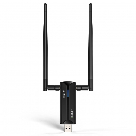 Adaptor USB Wi-Fi 6E EDUP, plug & play, tri-band, compatibil Win 11, MU-MIMO, OFDMA, 5400Mbps, negru [1]