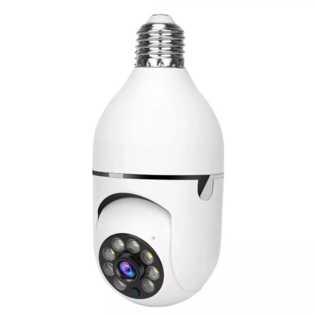 Camere supraveghere - Cameră de supraveghere tip bec Wi-Fi 2.4GHz, 2MP Full HD, urmărire automată, detecție mișcare, audio bidirecțional, sirenă, vedere nocturnă IR, microSD 128GB