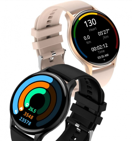 Ceas smartwatch Valdus, model HK 89, AMOLED, 46 mm, NFC, apel BT, monitorizare somn, activitati sportive, asistent vocal, roz [2]
