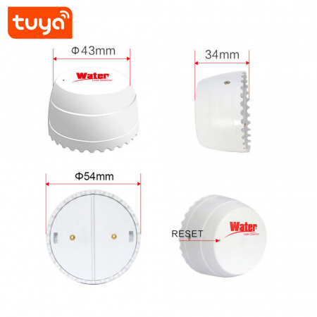 Detector de inundatie PST, wireless, TuyaSmart/SmartLife App, alb [1]