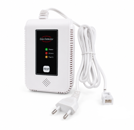 Senzori de gaz, fum si monoxid de carbon - Detector Gaz Metan CH4 cu Electrovalvă 9-12VDC, Alarmă Sonoră >85dB, Senzor de Precizie, Monitorizare Continuă, Montaj pe Perete
