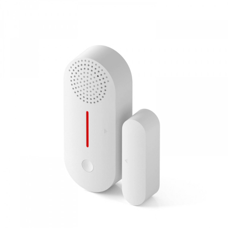 Senzori smart - Senzor magnetic Wireless de usa/fereastra , alarma acustica si luminoasa , notificari pe telefon , compatibil Tuya Smart / SmartLife , alb