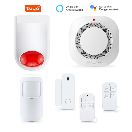 Senzori RF WiFi - Sistem de alarmă Smart Tuya – Hub WiFi cu senzori 433 MHz (fum, mișcare, uși) și telecomenzi