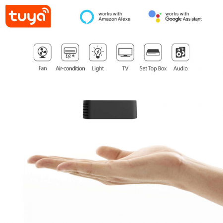 Telecomanda universala inteligenta FRAMMINO®, WiFi + IR + RF, Tuya Smart /Smart Life App, compatibil Alexa si Google Assistant, IFTTT, neagra [2]