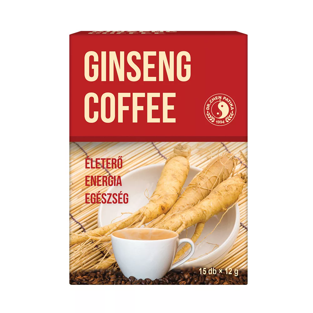 Cafea cu ganodermă - Cafea Ginseng  – Instant, cu extract de ginseng, 15 plicuri (180g)