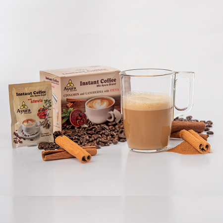 Produse - Cafea mix cu stevie scorțișoară și ganoderma 10 plicuri