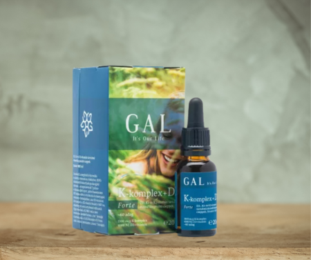 Vitamine Gal - GAL K-komplex + D3 - Supliment cu Vitamina K (1000 mcg) și D3 (4000 UI) - 60 doze