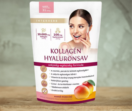 Interherb colagen - Interherb pulbere instant colagen&acid hialuronic cu gust de mango 403g