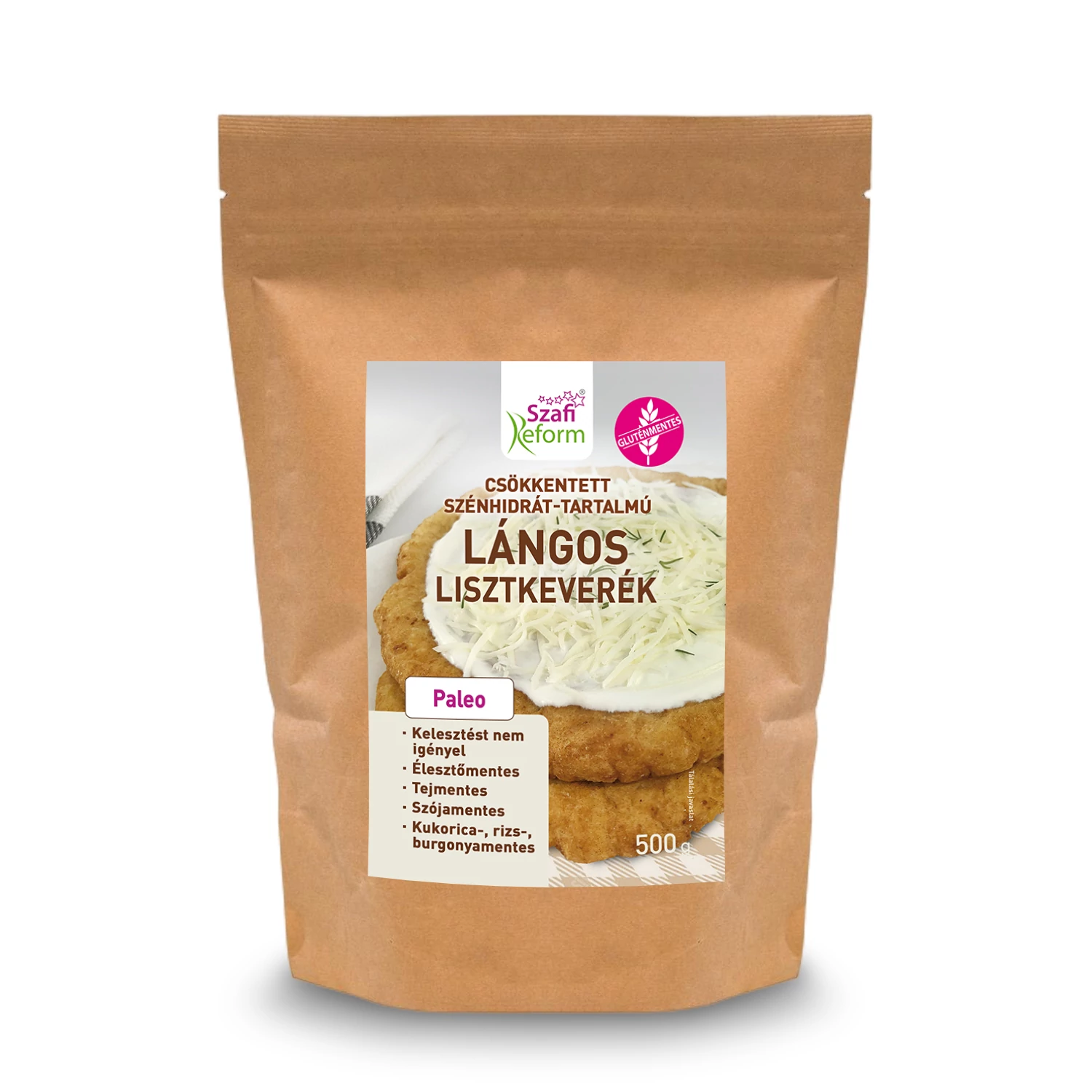 Făinuri fără gluten - mestec de faina fara gluten ptr langos cu nivel scazut de carbohidrati Szafi Reform 500g