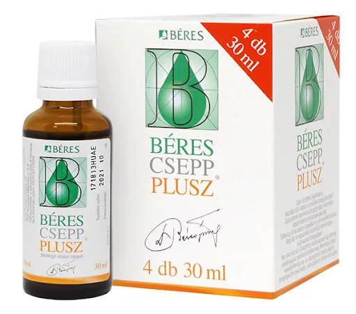 Vitamine, minerale - Picaturi Béres Plusz – Supliment cu oligoelemente pentru imunitate și vitalitate – 4x30 ml (120 ml)