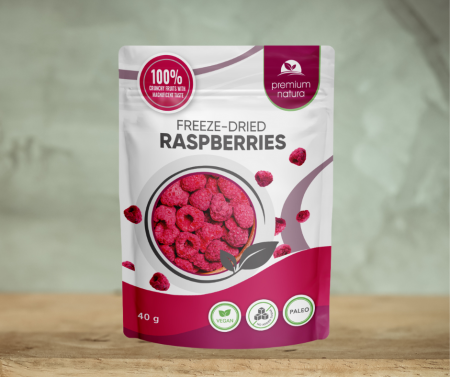 Dulciuri fără gluten - Premium Natura Zmeură liofilizată 40g