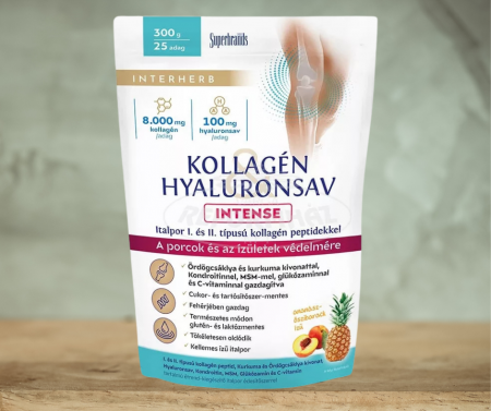 Interherb colagen - Pulbere pentru susținerea articulațiilor cu colagen si hyaluron  intense Interherb Ananas - Piersică - 300g