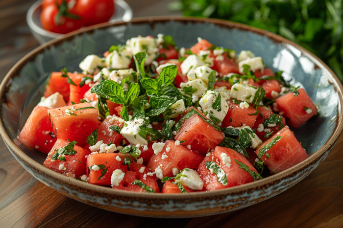 salată de roșii și ardei cu brânză telemea și pătrunjel [1]