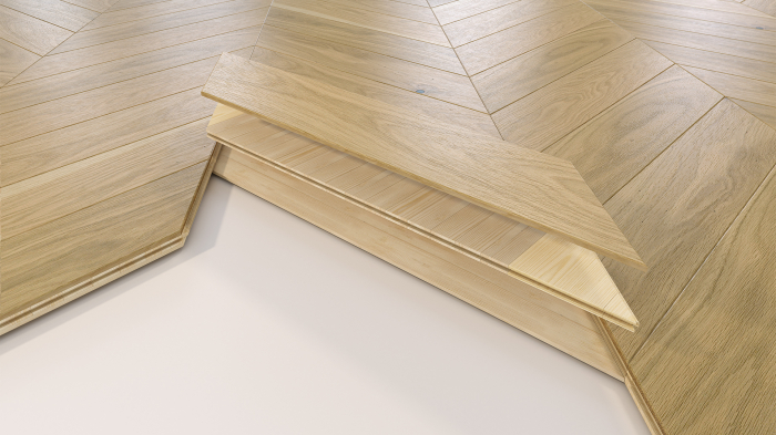 Parchet triplu stratificat Stejar Honey Chevron 130 Barlinek [3]