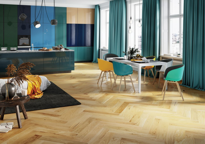 Parchet triplu stratificat Stejar Caramel Herringbone 5G 130mm x 0.725m x 14mm [2]