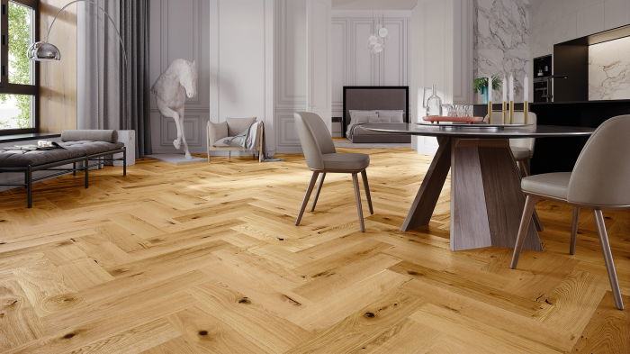 Parchet triplu stratificat Stejar Herringbone Raisins 180/A 180mm x 0.725m x 14mm [2]