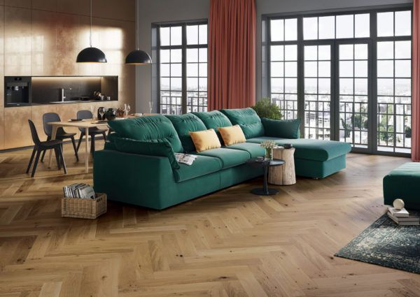 Parchet triplu stratificat Stejar Herringbone Toffee 180/A 180mm x 0.725m x 14mm [2]