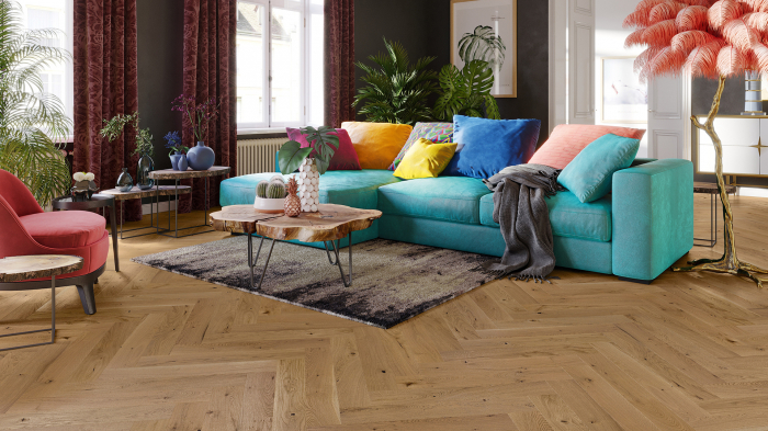Parchet triplu stratificat Stejar Mainland Herringbone 110 110mm x 0.66m x 14mm [2]