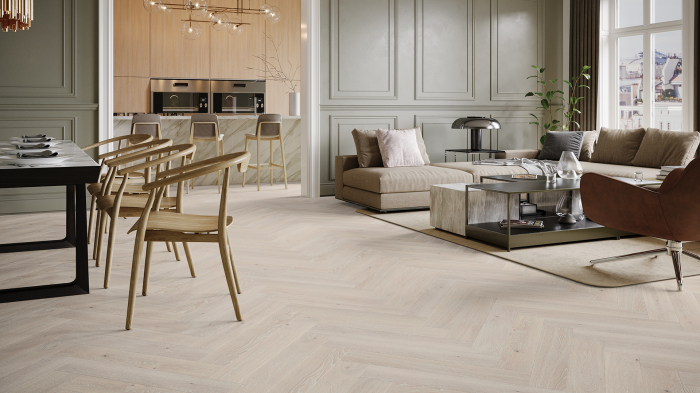 Parchet triplu stratificat Stejar Pudding Herringbone 130 Barlinek [2]