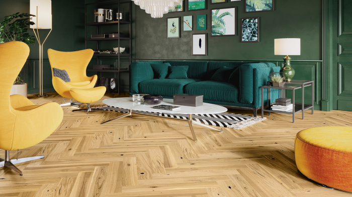 Parchet triplu stratificat Stejar Ramsey Herringbone 110 110mm x 0.66m x 14mm [2]