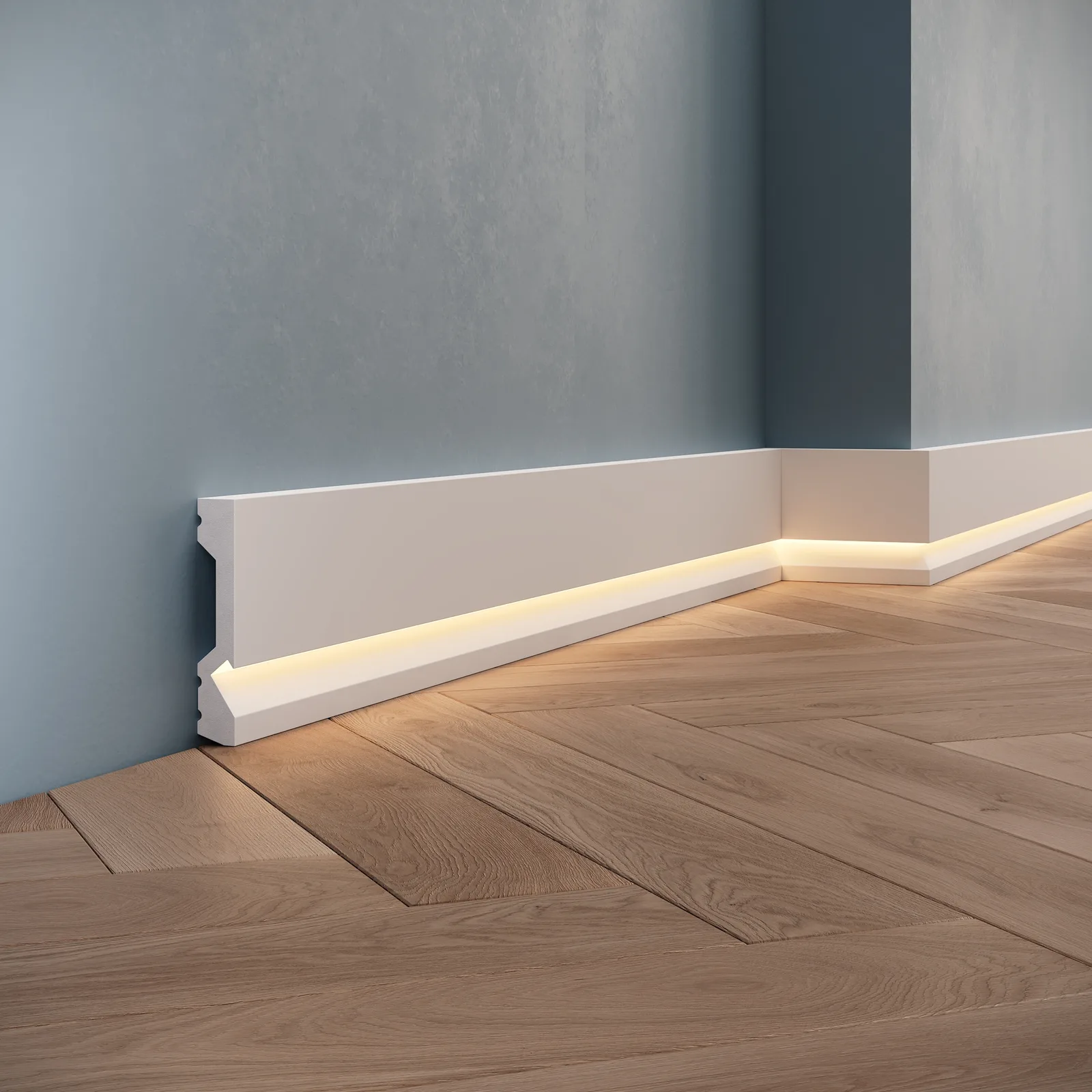 Plintă LED din polimer dur PDPLL001, 100 × 18 × 2400 mm [2]