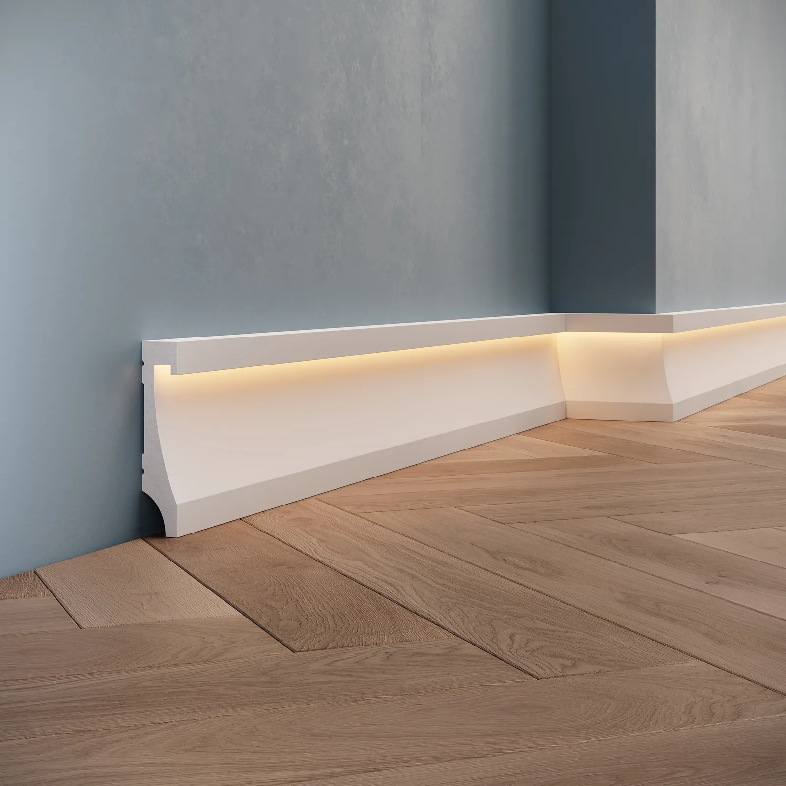 Plintă LED din polimer dur PDPLL003, 110 × 23 × 2400 mm [2]