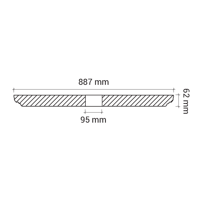 Rozeta tavan 1.56.036 Poliuretan Gaudi 62 x 887 mm [3]