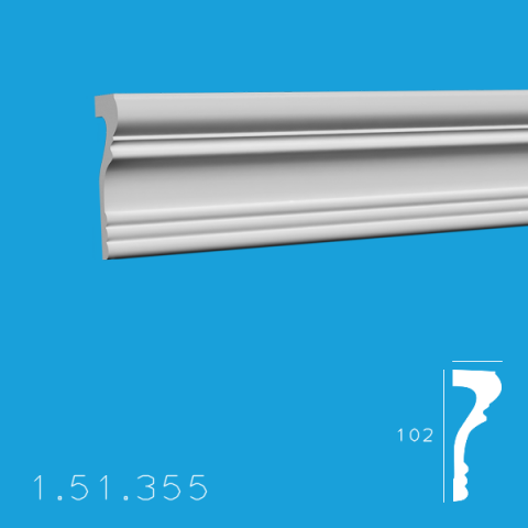 Profile decorative de interior - Brau 1.51.355 Poiluretan Gaudi 102 x 2000 mm