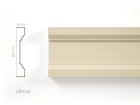Profile decorative de exterior - Brâu decorativ de exterior LBN01 – 260 x 45 x 2000 mm