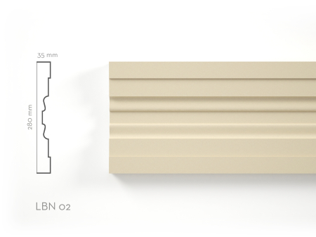 Profile decorative de exterior - Brâu decorativ de exterior LBN02 – 280 x 35 x 2000 mm